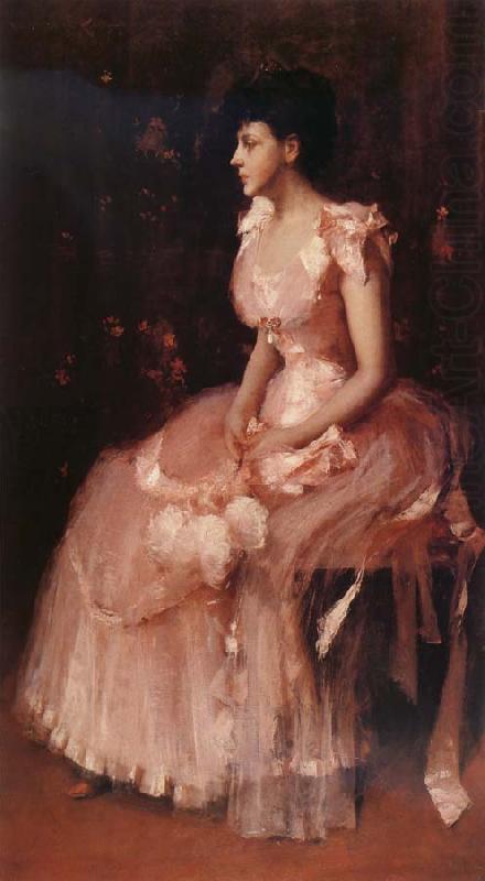 The girl in the pink, William Merritt Chase